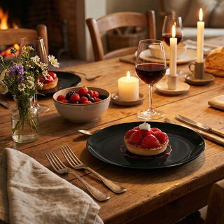 Foto 2 | Foto 2 | Plato Diwali De Opal Para Postre Negro 6 Piezas