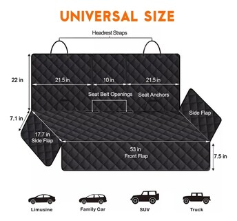 Foto 2 | Foto 2 | Cubre Asiento De Carro Para Perro Protector Modelo Negro