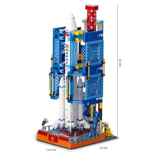 Foto 5 | Foto 5 | Lanzamiento Espacial Estilo Lego Cm-top Cohete Y Base Espacial