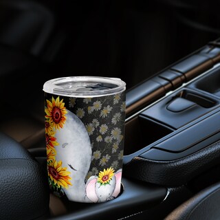Foto 5 | Foto 5 | Vaso De Viaje Oasisdream De 600 Ml Con Tapa Con Estampado De Elefantes - Venta Internacional.