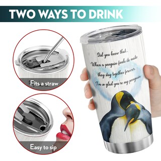 Foto 5 | Foto 5 | Taza De Viaje Oasisdream Vaso De 600 Ml Con Estampado De Pingüinos