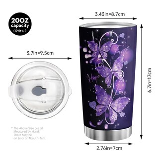 Foto 2 | Foto 2 | Taza De Viaje Oasisdream Vaso De 600 Ml Con Estampado De Mariposas