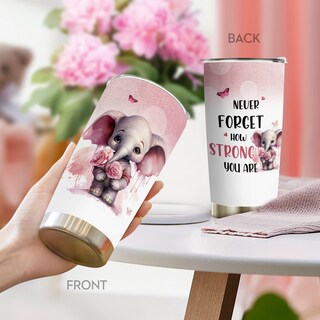 Foto 1 | Foto 1 | Taza Tumbler Oasisdream De Acero Inoxidable De 600 Ml Con Estampado De Elefantes - Venta Internacional.