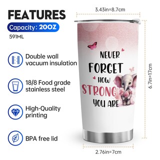 Foto 2 | Foto 2 | Taza Tumbler Oasisdream De Acero Inoxidable De 600 Ml Con Estampado De Elefantes - Venta Internacional.