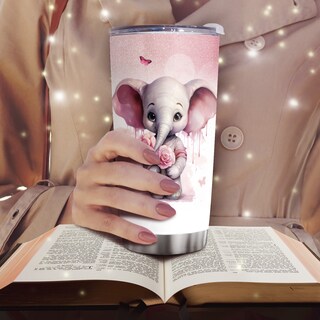 Foto 6 | Foto 6 | Taza Tumbler Oasisdream De Acero Inoxidable De 600 Ml Con Estampado De Elefantes - Venta Internacional.