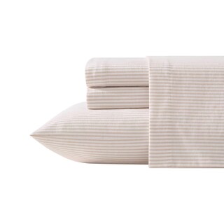 Foto 2 | Foto 2 | Sábanas De Franela Laura Ashley De Tamaño Completo Con Rayas De Oxfordshire - Venta Internacional.