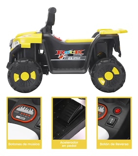 Foto 5 | Foto 5 | Cuatrimoto Eléctrica Para Niños Dodo Kids Bdm803 Batería 6v Amarillo