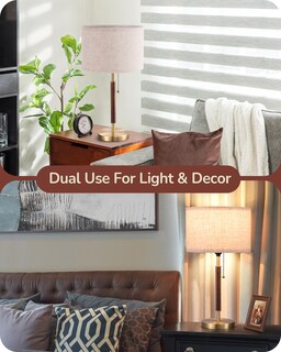 Foto 2 | Foto 2 | Lámpara de Mesa Edishine Mid Century Pull Chain Switch Wood - Venta Internacional