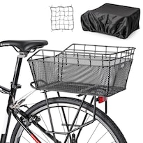 Cesta Trasera para Bicicleta CXWXC de Gran Capacidad con Red de Carga y Funda - Venta Internacional