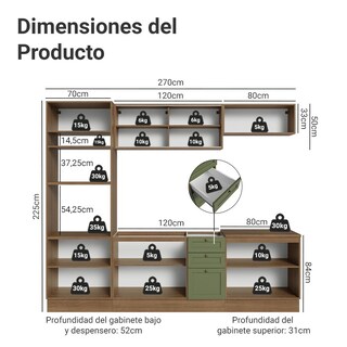 Foto 3 | Foto 3 | Cocina Integral Completa Modular Madesa Vik 270cm Mv 02