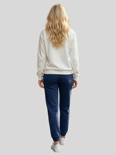 Foto 3 | Foto 3 | Conjunto Sudadera Estampada y Pants Azul Casual Cálido para Mujer