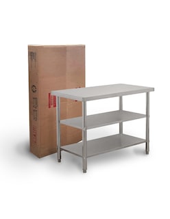 Foto 1 | Foto 1 | Mesa Isla Doble 110x50 Mindejal Mesaid115 Acero Inoxidable Con Doble Entrepaño