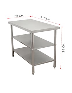 Foto 3 | Foto 3 | Mesa Isla Doble 110x50 Mindejal Mesaid115 Acero Inoxidable Con Doble Entrepaño