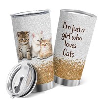 Taza Tumbler Oasisdream De Acero Inoxidable De 600 Ml Con Estampado De Gatos