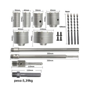 Foto 2 | Foto 2 | 10 Brocas Lab.g Pasamuros Sacabocas Sds Plus/max 35-110mm Concreto Plata