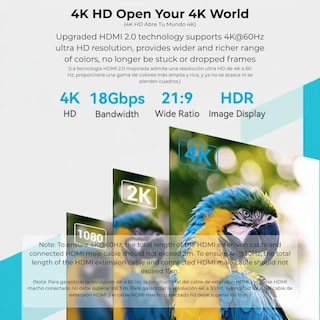 Foto 4 | Foto 4 | Cable Extensión Hdmi Vention 3 Metro 4k 60hz Macho-hembra