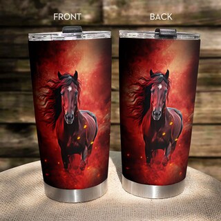 Foto 1 | Foto 1 | Vaso Oasisdream De Acero Inoxidable De 600 Ml Con Estampado De Caballos - Venta Internacional.