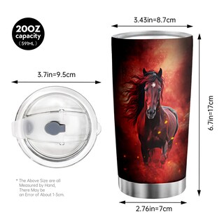 Foto 2 | Foto 2 | Vaso Oasisdream De Acero Inoxidable De 600 Ml Con Estampado De Caballos - Venta Internacional.