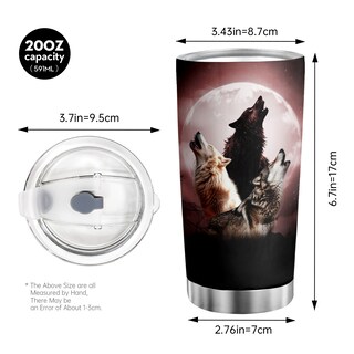 Foto 2 | Foto 2 | Vaso Oasisdream De Acero Inoxidable De 600 Ml Con Estampado De Lobos