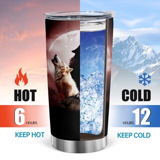 Foto 4 | Foto 4 | Vaso Oasisdream De Acero Inoxidable De 600 Ml Con Estampado De Lobos