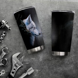 Foto 1 | Foto 1 | Taza De Café Tumbler Oasisdream De 600 Ml Con Estampado De Lobos - Venta Internacional.