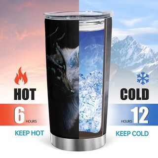 Foto 4 | Foto 4 | Taza De Café Tumbler Oasisdream De 600 Ml Con Estampado De Lobos - Venta Internacional.