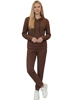 Sudadera y Pants Jogger Café Oscuro para Mujer