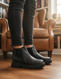 Foto 2 | Foto 2 | Botín Chelsea Negro para Niña