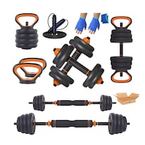 Kit Ejercicio Pesas Lab.g Cuerda Color Negro/naranja