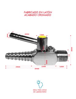 Foto 2 | Foto 2 | Válvula Espiga 1/2 Mindejal Llavalesp Latón Cromado Tipo Capfce