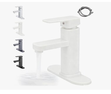 Foto 1 | Foto 1 | Llave Para Lavabo De Baño Grifo Monomando Color Blanco