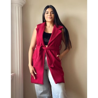 Foto 2 | Foto 2 | Chaleco Largo Paño Rojo