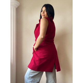 Foto 3 | Foto 3 | Chaleco Largo Paño Rojo