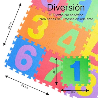 Foto 7 | Foto 7 | Tapete De Foamy Armable De Numeros Multicolor 10 Piezas