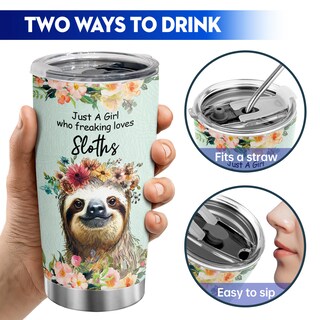 Foto 5 | Foto 5 | Vaso Oasisdream De Acero Inoxidable De 600 Ml Con Estampado De Perezosos