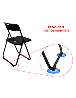 Foto 3 | Foto 3 | Silla Plegable Mindejal Silplen Metal Y Plástico Negro