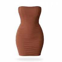 Vestido Mesh Corto Cafe