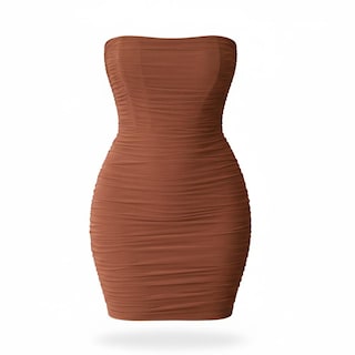 Foto 1 | Foto 1 | Vestido Mesh Corto Cafe