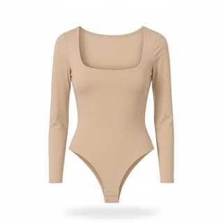 Foto 1 | Foto 1 | Body Escote Cuadrado Beige