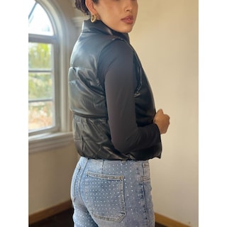 Foto 3 | Foto 3 | Chaleco Bomber Vinipiel Negro