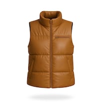 Chaleco Bomber Vinipiel Beige