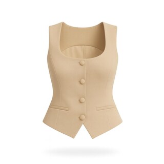 Foto 1 | Foto 1 | Chaleco Escote Cuadrado Beige