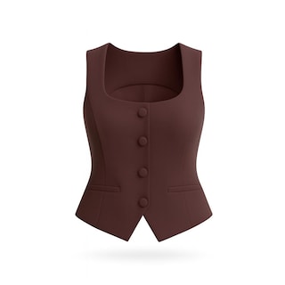 Foto 1 | Foto 1 | Chaleco Escote Cuadrado Cafe