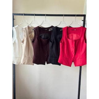 Foto 3 | Foto 3 | Chaleco Escote Cuadrado Cafe