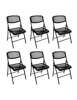 Foto 1 | Foto 1 | Silla Perforada 6pz Mindejal Silper6 Metal Y Plástico Negro