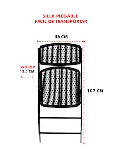 Foto 4 | Foto 4 | Silla Perforada 6pz Mindejal Silper6 Metal Y Plástico Negro