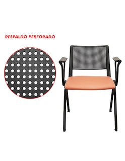 Foto 4 | Foto 4 | Silla Chopo Mindejal Silnar Metal Y Plástico Color Naranja Perforada