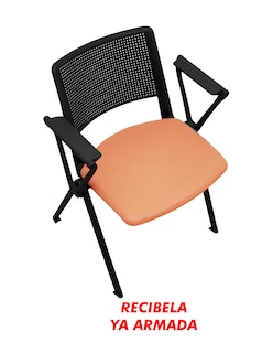 Foto 7 | Foto 7 | Silla Chopo Mindejal Silnar Metal Y Plástico Color Naranja Perforada