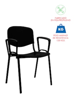 Foto 6 | Foto 6 | Silla Con Reposa Brazos Mindejal Silnovn Metal Y Plástico Negro