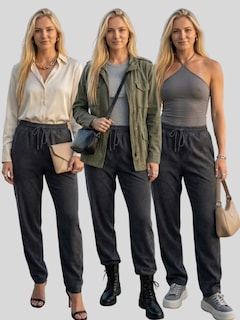 Foto 7 | Foto 7 | Pants Jogger Para Mujer Pant-058 Gris Oscuro Ideal Para Looks Casual Chic